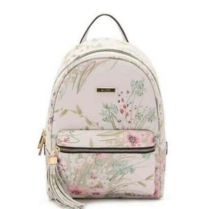 Aldo Floral Backback with gold Chain straps